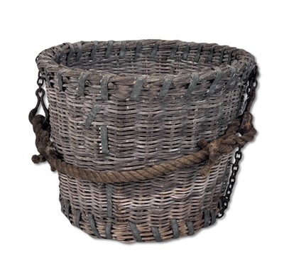 Lot 129 - Marine Wicker Ships Loading Bucket & Rope.