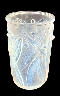 Lot 262 - Rene Lalique Art Deco 'Laurier' Glass Vase.