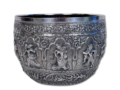 Lot 289 - Thai Sterling Silver Repousse Bowl.