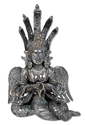 Lot 273 - Silver Statue of Naga Kanya (Serpent Maiden).