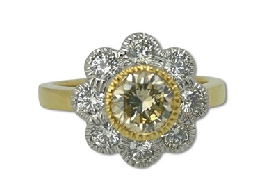 Lot 356 - Fancy Yellow Diamond Cluster.