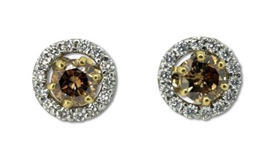 Lot 391 - Pair of Dazzling Diamond Earrings