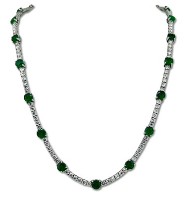 Lot 321 - Fabulous Tennis Style Emerald Necklace.