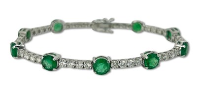 Lot 319 - Emerald Tennis Bracelet.