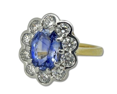 Lot 379 - Ceylon Blue Coloured Sapphire Ring.