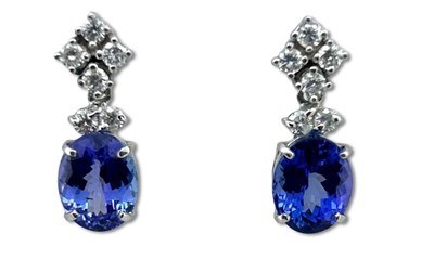 Lot 325 - Tanzanite Earrings.