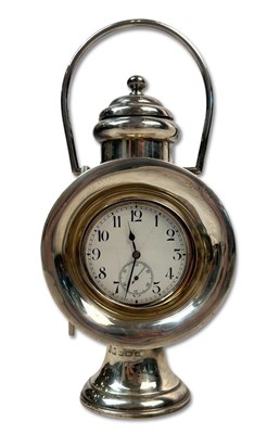 Lot 177 - Edwardian Sterling Silver Novelty Desk Clock.