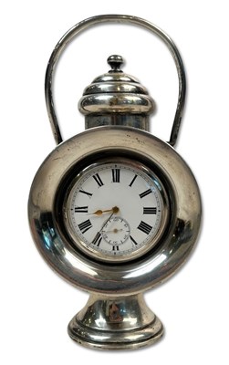 Lot 167 - Edwardian Sterling Silver Novelty Desk Clock.