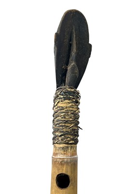 Lot 133 - Papua New Guinea Bamboo Wood Head Flute Stopper.
