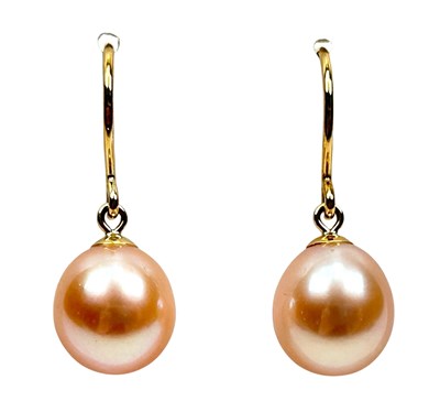 Lot 201 - 9ct Pink Pearl Earrings.