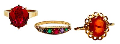 Lot 118 - Trio Rings Gem Set.