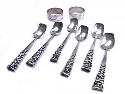 Lot 281 - Stirling Silver Spoons and Napkin Rings.