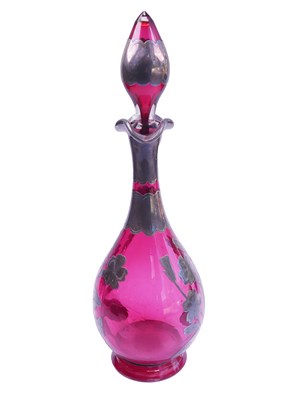 Lot 325 - Ruby Coloured Glass Bottle.
