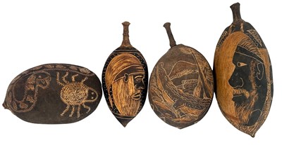 Lot 132 - 4 x Carved Boab Nuts.