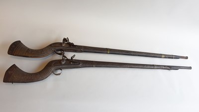Lot 160 - 2 x Afghan Flintlock muskets 19th Century.